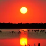 Atardecer en la laguna Mar Chiquita, Miramar de Ansenuza, Córdoba